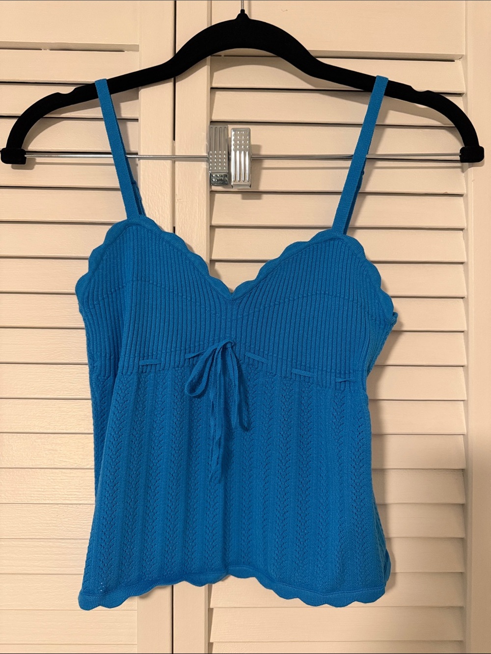 Wilfred Bright Blue Knit Scallop-Trim Camisole